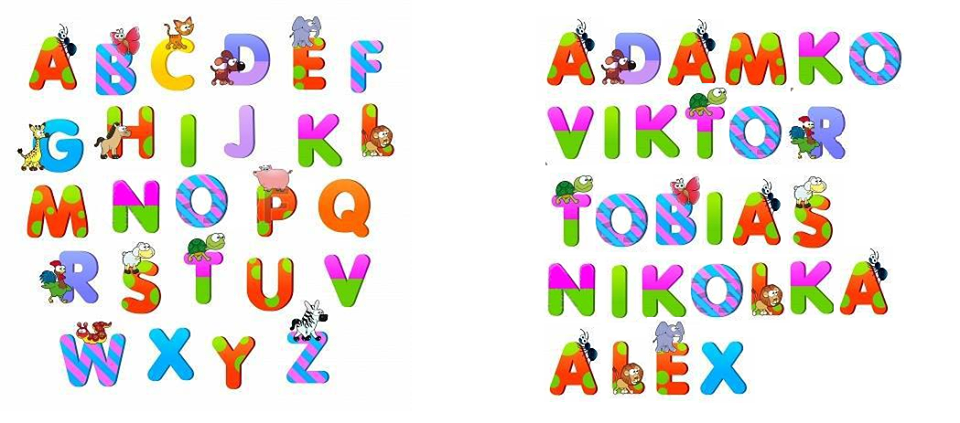 Nálepky- mená dieťaťa