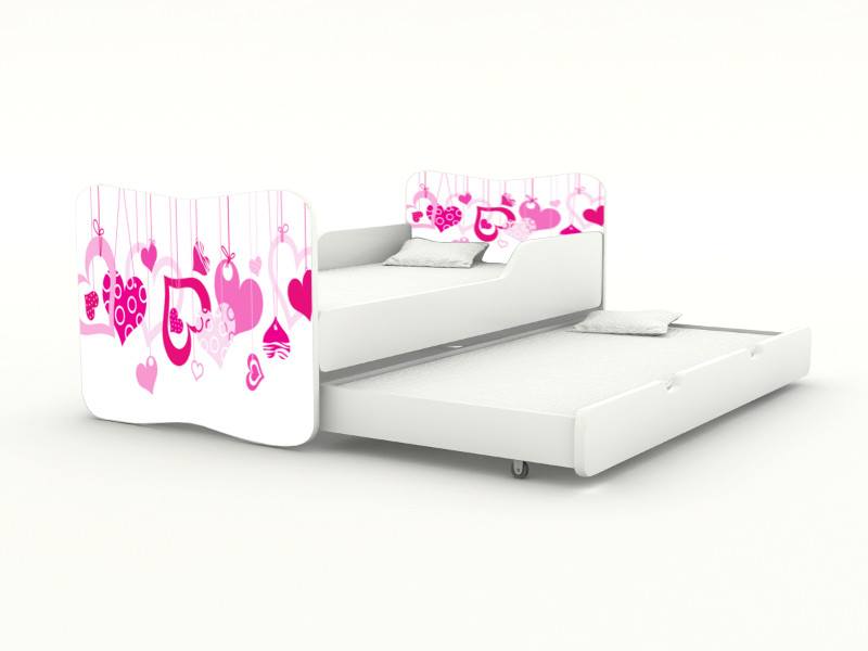 Becks posteľ s výsuvným lôžkom Srdiečka