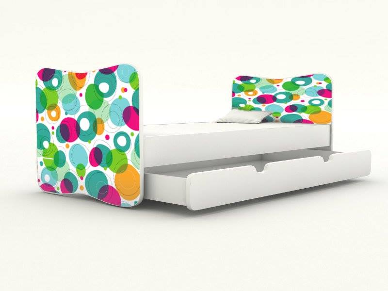 Detská posteľ bez bočnice + šuflík Colour