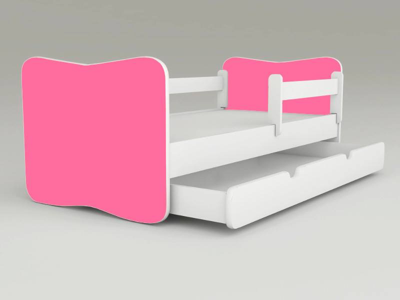 Detská posteľ s odnímateľnými bočnicami + šuflík Pink