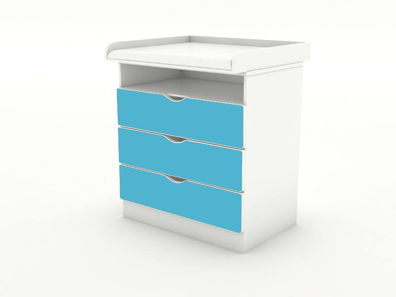 Becks komoda s odnímateľným prebalovacím pultom BLue