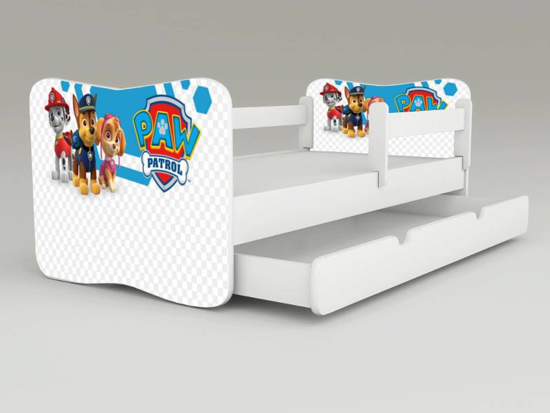 Detská posteľ s odnímateľnými bočnicami + šuflík Patrol