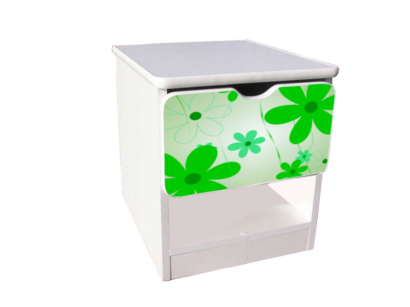 Becks nočný stolík Kvety zelené