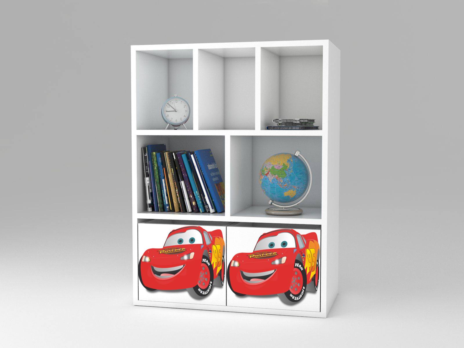 Becks regál + 2x box Cars MC