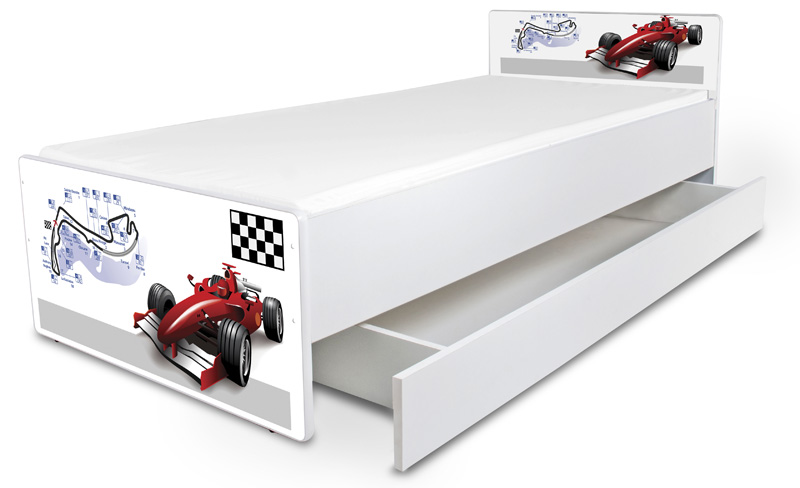 Detská posteľ bez bočníc Formula + šuflík