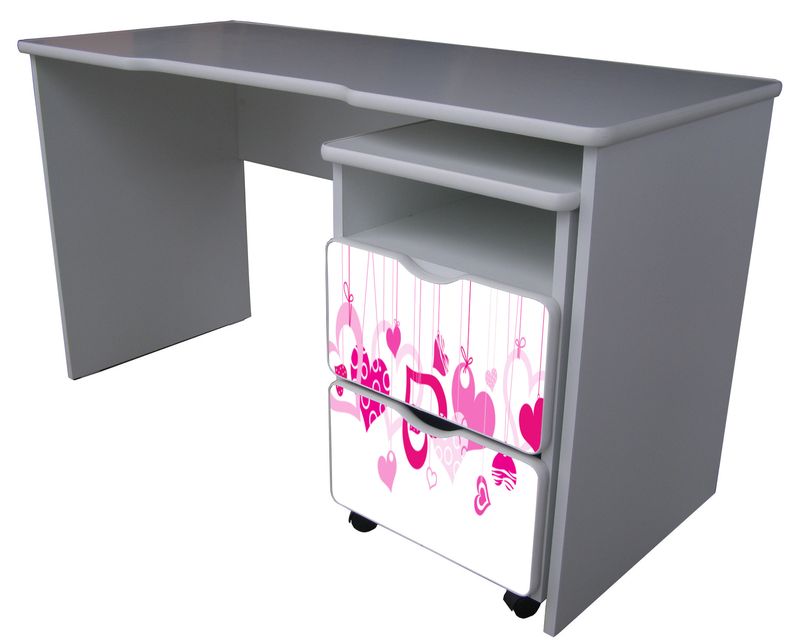 Becks písací stolík + kontajner Srdiečka